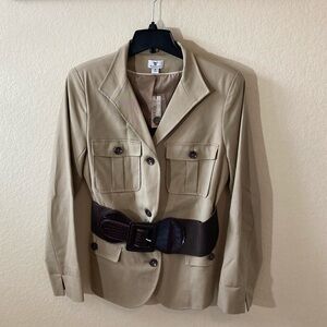 Worthington Woman Tan Blazer Tailored Fit with Belt